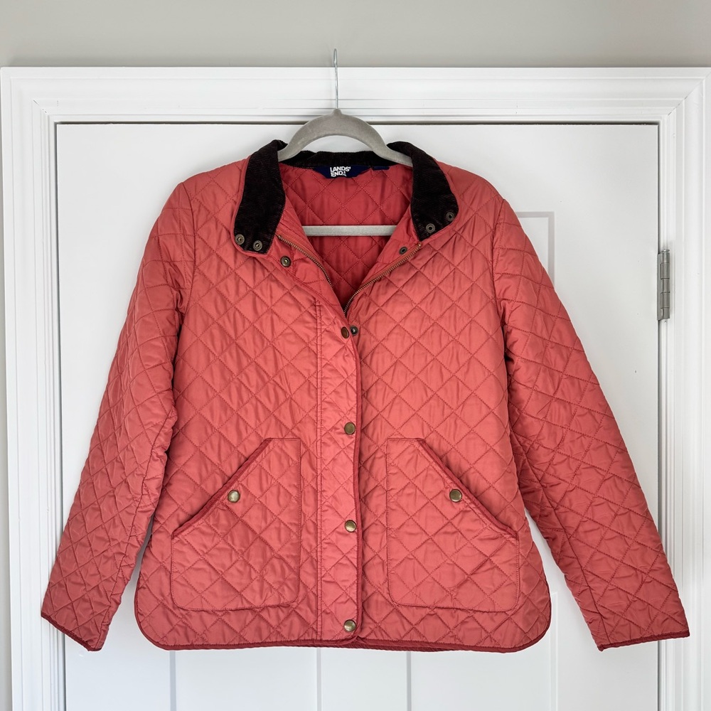 Lands’ End quilted corduroy collar barn jacket